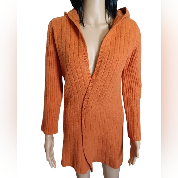 Oxford & Fulham 100% Wool Orange Cardigan Medium - Picture 15 of 15